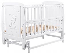 Ліжечко Babyroom Умка DUMO-02 маятник, відкидний бік бук білий